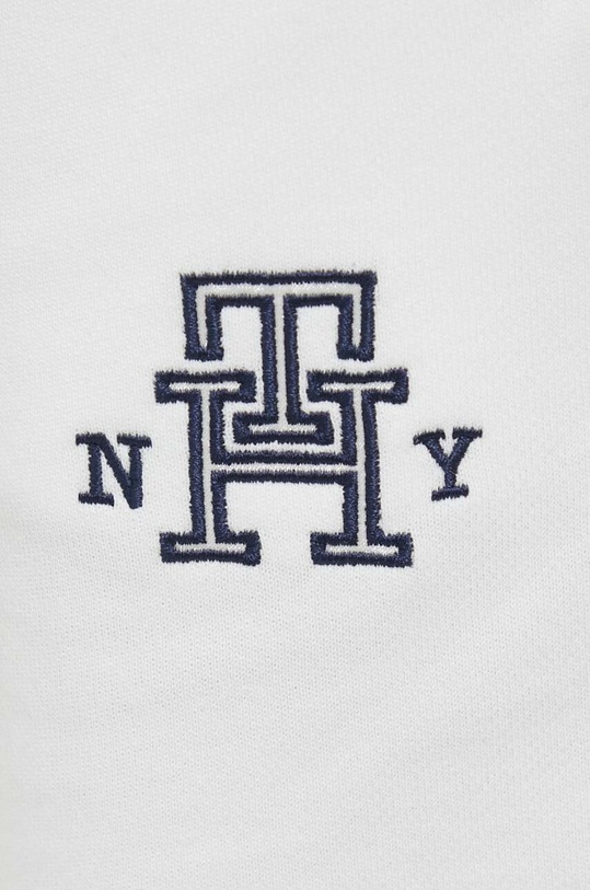 Βαμβακερό παντελόνι Tommy Hilfiger λευκό WW0WW40083