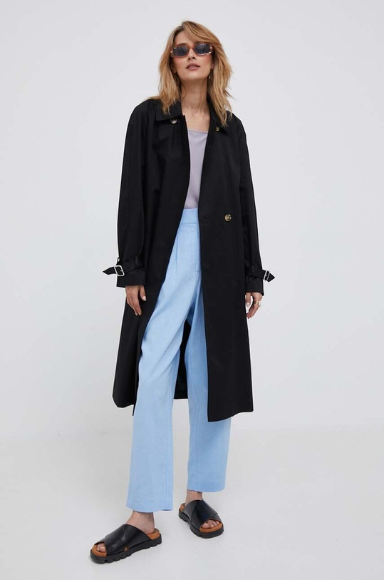Λινό παντελόνι DKNY P3DKCR52 μπλε AW23
