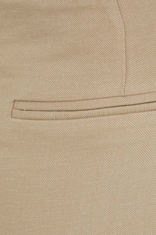 Nohavice s prímesou ľanu Herskind béžová 4822840