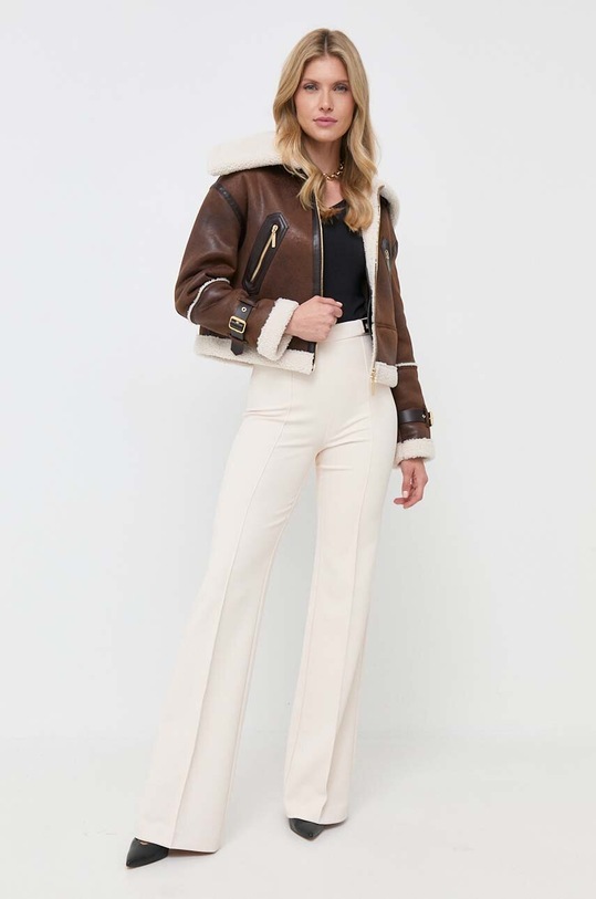 Kalhoty Elisabetta Franchi PA00436E2 béžová AW23