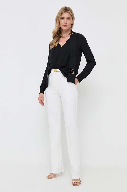 Elisabetta Franchi spodnie z elastanem biały PA01036E2