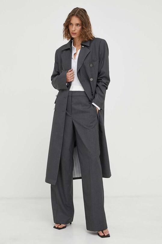 Nohavice s prímesou vlny Remain 500362514 sivá AW23