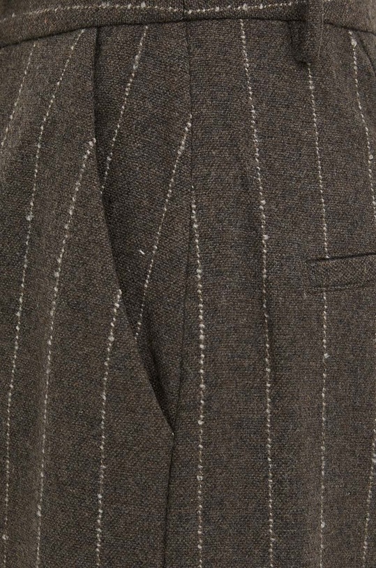 Μάλλινο παντελόνι Remain 5006291698 καφέ