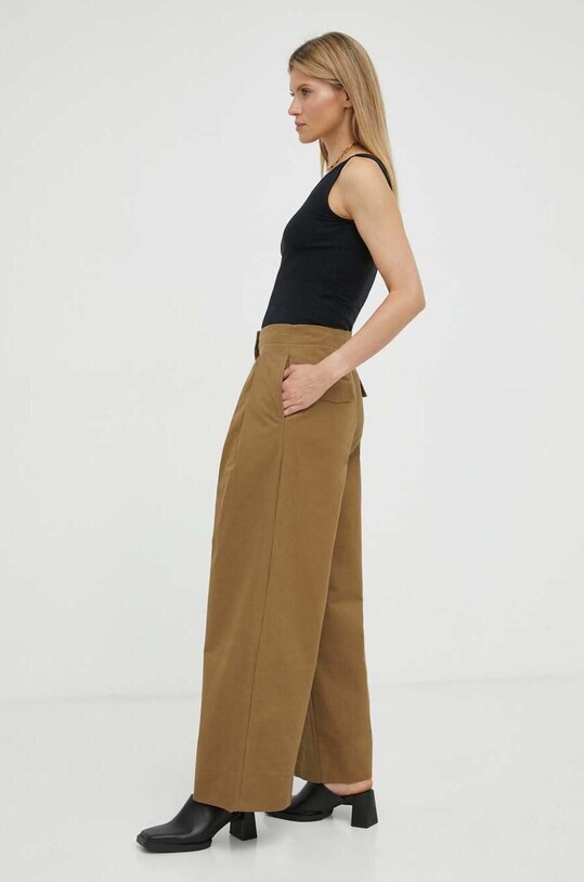 Lovechild pantaloni de bumbac bumbac verde 5483385