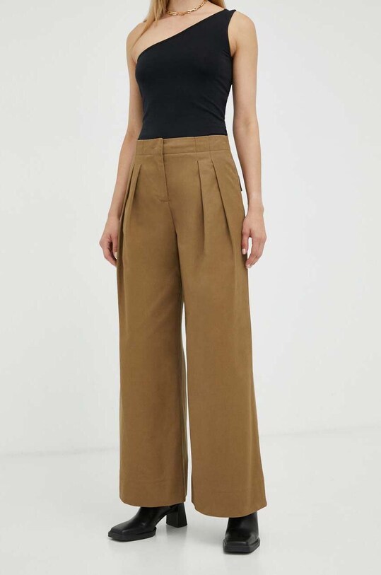 Lovechild pantaloni de bumbac 5483385 verde AW23