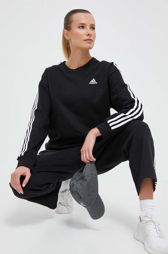 Бавовняні спортивні штани adidas Originals IC5505 чорний AW23