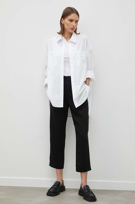 Λινό παντελόνι Drykorn 80663.126065 μαύρο AW23