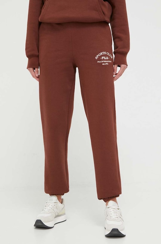 Fila spodnie dresowe dzianina brązowy FAW0592