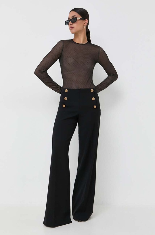 Red Valentino pantaloni in misto lana alta nero 3R3RBG95WBP