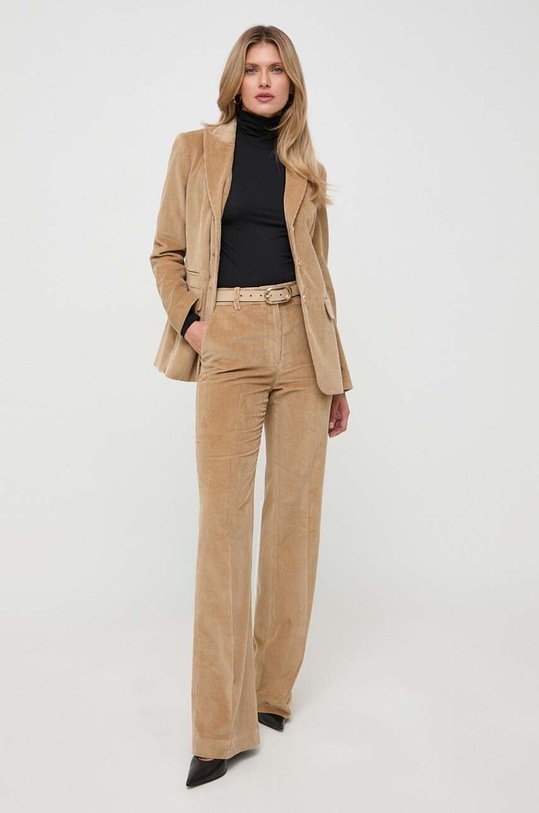 MICHAEL Michael Kors spodnie sztruksowe MF330HR9LM beżowy AW23