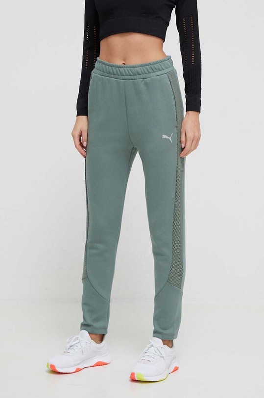 Tréninkové kalhoty Puma Evostripe pletenina zelená 676075