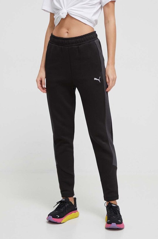 Puma pantaloni de antrenament Evostripe tricotaj negru 676075