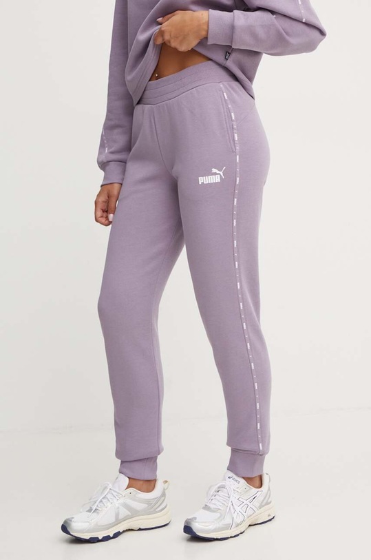 Puma pantaloni de trening Ess Tape tricotaj violet 675999