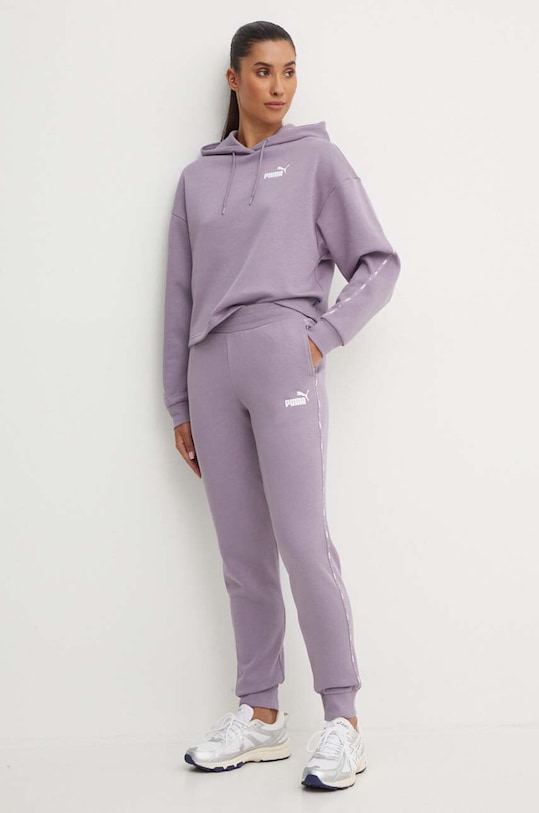 Puma pantaloni de trening Ess Tape 675999 violet AW24