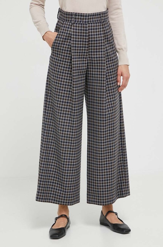 Vunene hlače Weekend Max Mara vuna siva 2351360333600