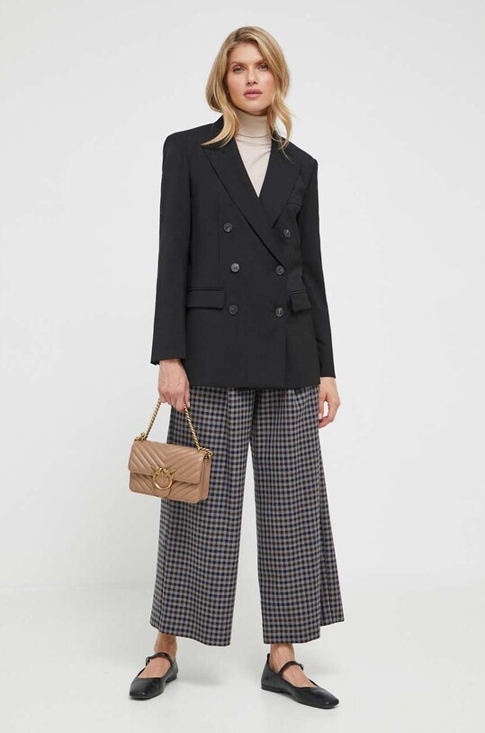 Вовняні штани Weekend Max Mara 2351360333600 сірий AW23