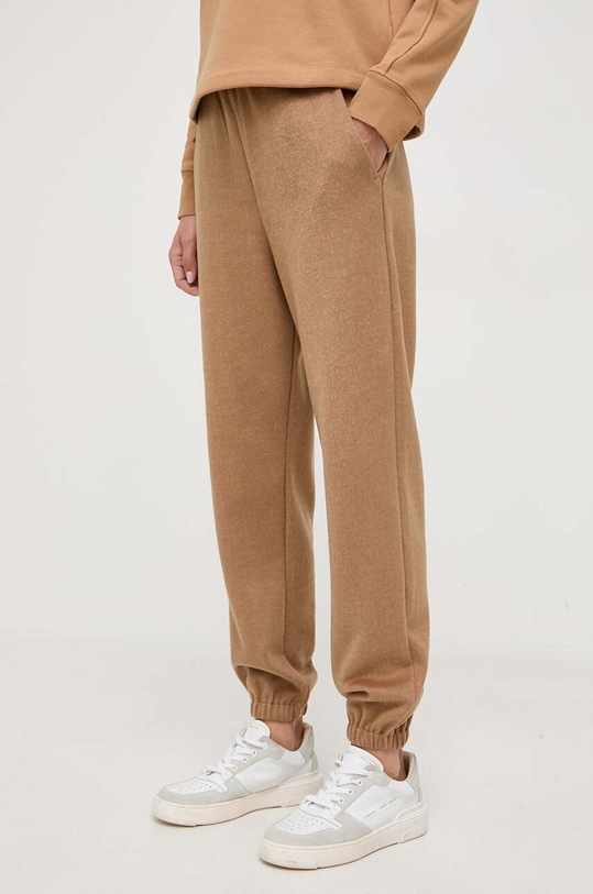 Штаны с примесью шерсти Weekend Max Mara с добавлением шерсти бежевый 2357860333600