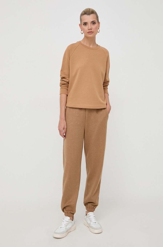 Штаны с примесью шерсти Weekend Max Mara 2357860333600 бежевый AW23