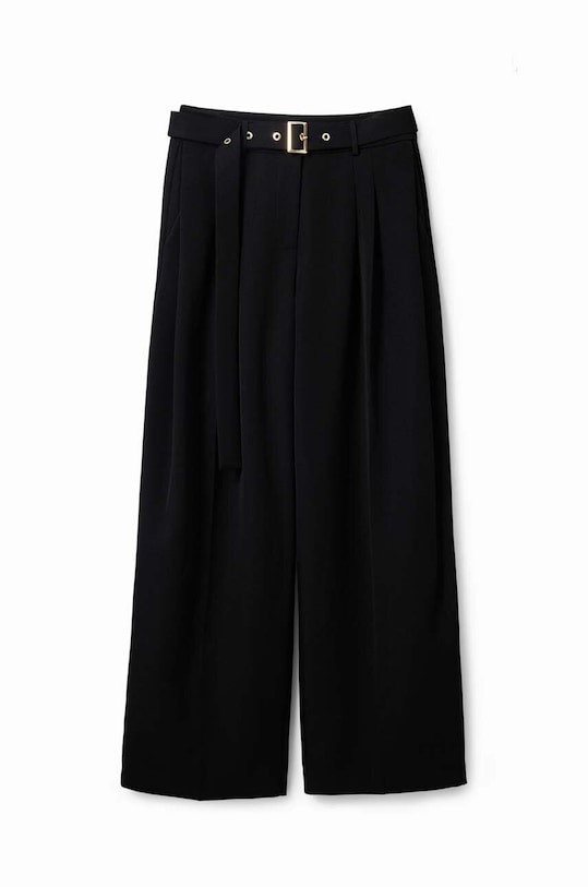 Hlače Desigual 23WWPW24 WOMAN WOVEN LONG TROUSERS 23WWPW24 crna