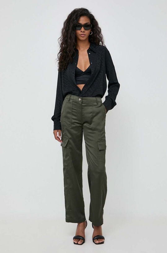 Παντελόνι Guess με ελαστάν πράσινο W3BB41.WDEE2