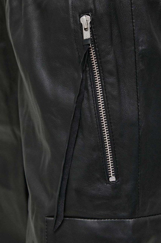 Notes du Nord pantaloni de piele negru 13288