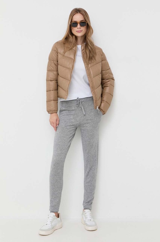 Vlněné tepláky Max Mara Leisure 2333360136600 šedá AW23