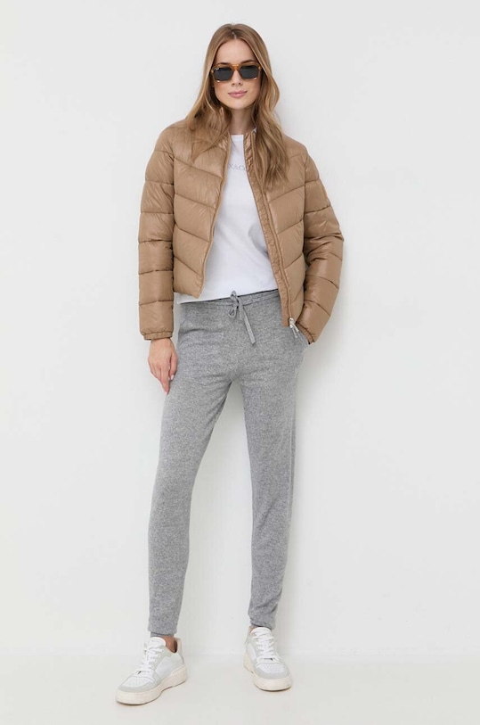 Vlněné tepláky Max Mara Leisure 2333360136600 šedá AW23