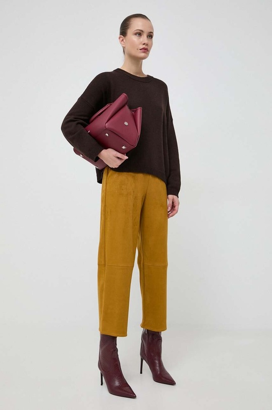 Max Mara Leisure spodnie z elastanem żółty 2337860536600