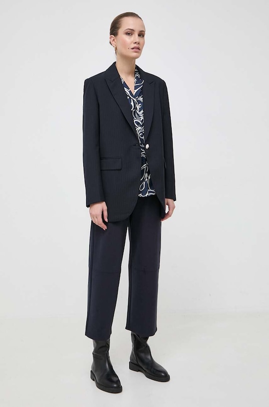 Max Mara Leisure spodnie z elastanem granatowy 2337860536600