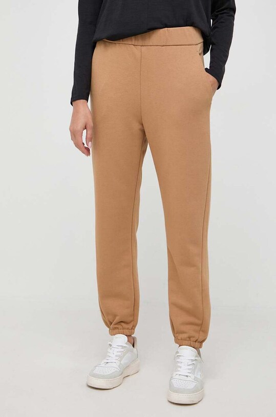 Παντελόνι φόρμας Max Mara Leisure με ελαστάν καφέ 2337860836600