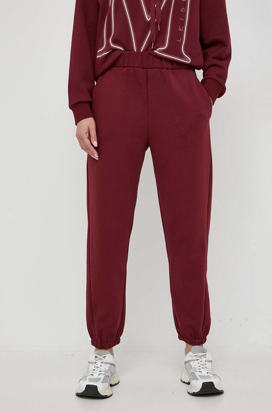 Max Mara Leisure pantaloni de trening tricotaj burgundia 2337860836600