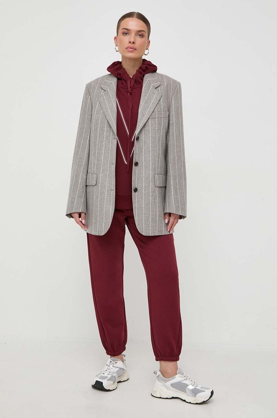 Max Mara Leisure pantaloni de trening 2337860836600 burgundia AW23