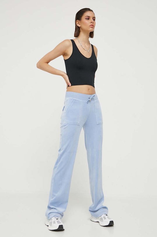 Juicy Couture spodnie dresowe Del Ray z elastanem niebieski JCAP180.102