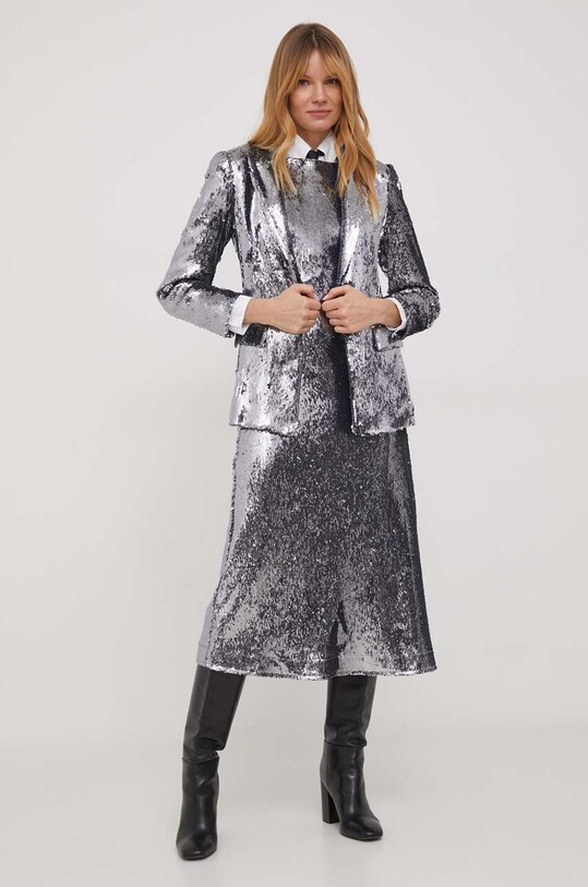 Φόρεμα United Colors of Benetton 4NDEDV06K.901 ασημί AW23