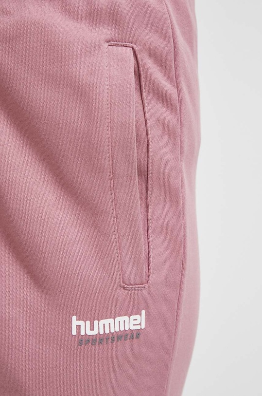 Hummel pantaloni de trening din bumbac roz 221758