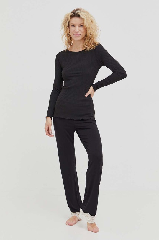 United Colors of Benetton nadrág otthoni viseletre 3Z123F169.100. fekete AW23