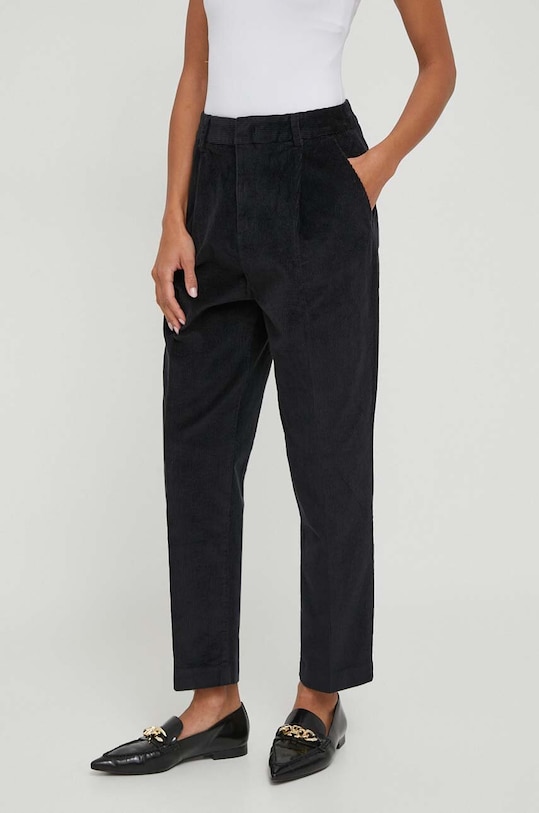 United Colors of Benetton spodnie sztruksowe z elastanem czarny 4O1HDF04N.100