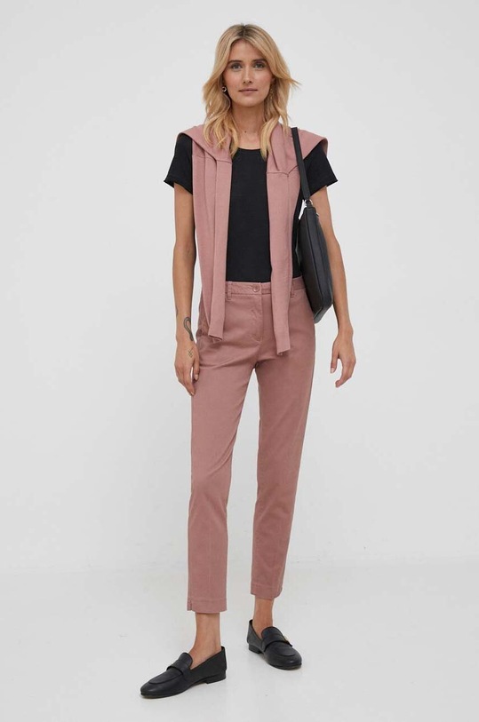 Sisley spodnie 4AI655AH6.33A różowy AW23