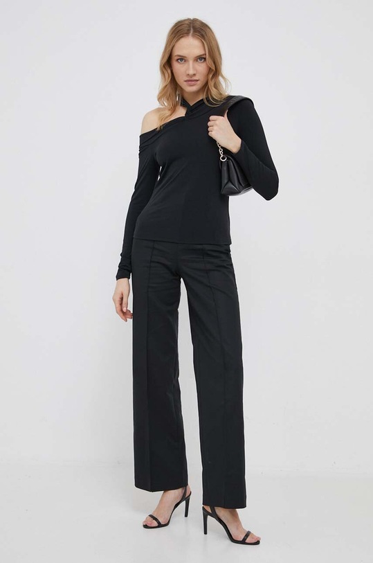 Παντελόνι Sisley 4ZY7LF03L.100 μαύρο AW23