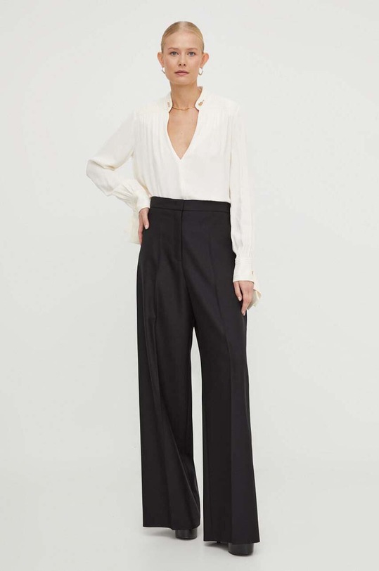 BOSS pantaloni in lana x Alica Schmidt alta nero 50504193