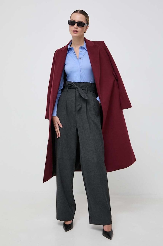 Pinko spodnie wełniane 102203.A1B3 szary AW23