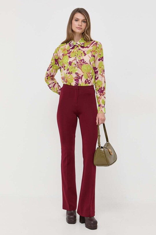 Pinko spodnie 100054.A04I bordowy AW23