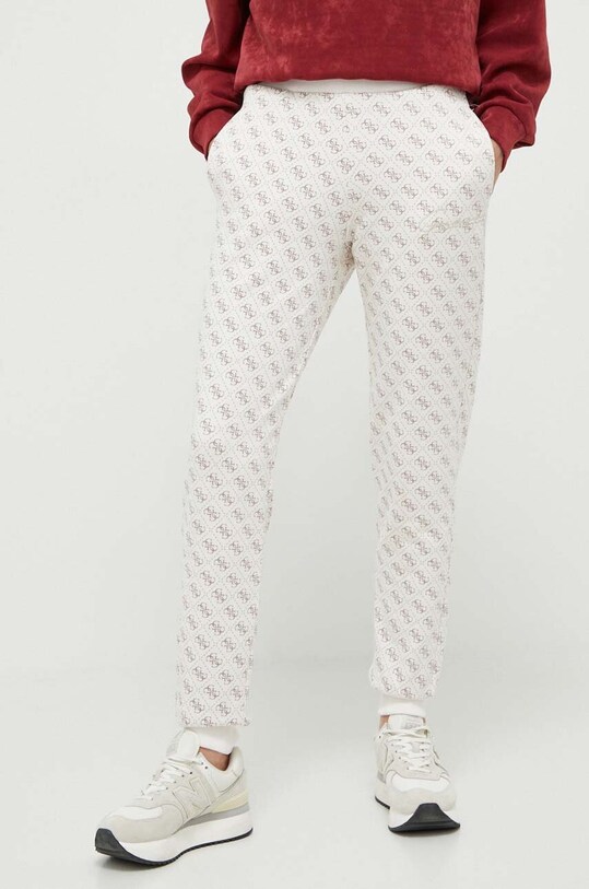 Tepláky Guess s elastanom béžová V3BB18.K7ON1