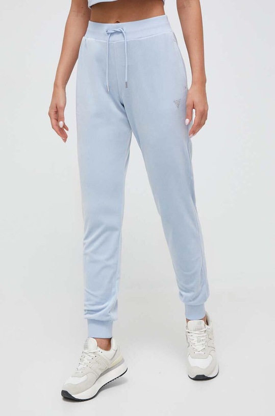 Guess spodnie dresowe COUTURE aplikacja niebieski V3BB27.KBXI2