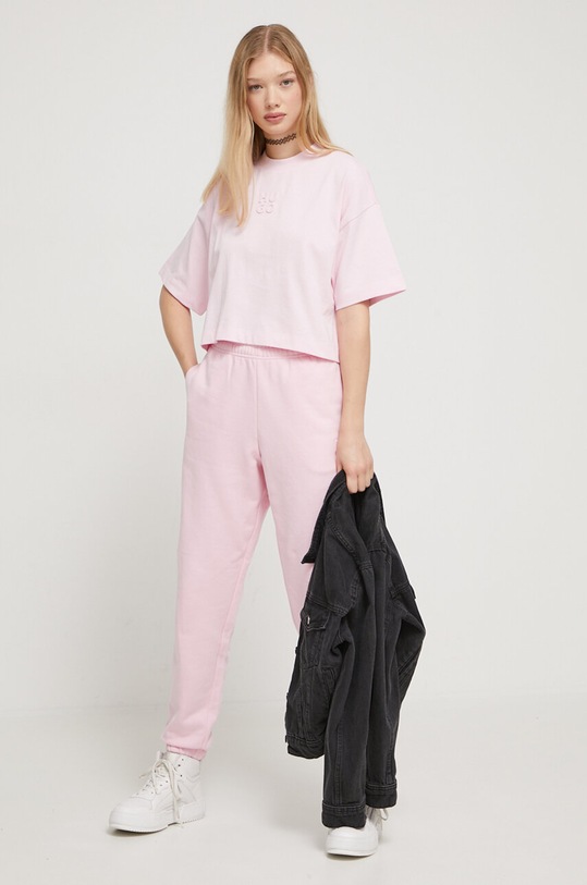 Bavlněné tepláky HUGO 50500460 růžová AW23