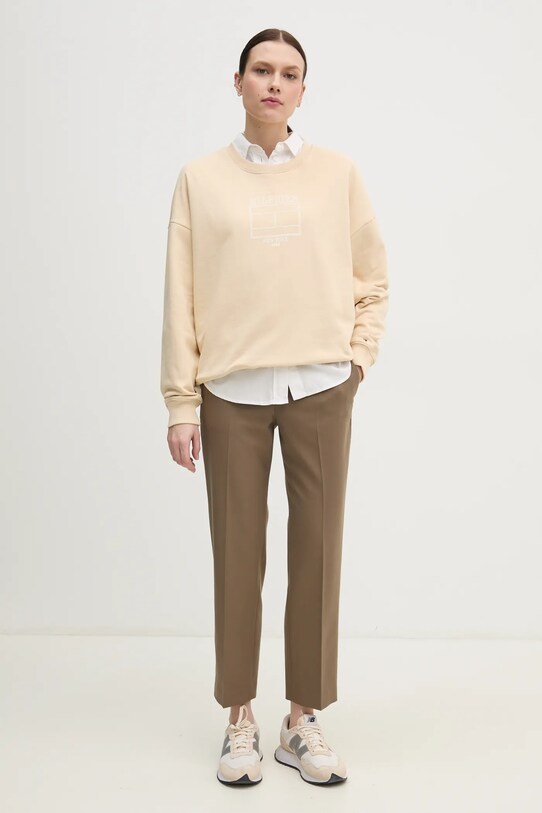 Штани Tommy Hilfiger WW0WW39723 коричневий SS25