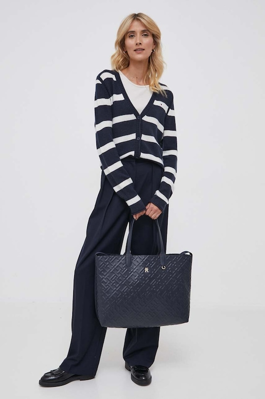 Tommy Hilfiger pantaloni WW0WW39725 bleumarin SS25