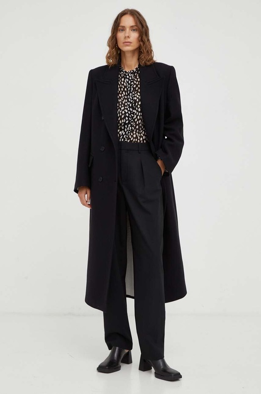 Штани з домішкою вовни BA&SH 1H23JUST чорний AW23