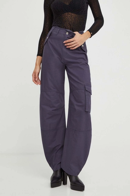 Patrizia Pepe pantaloni de bumbac bumbac bleumarin 2P1550.D053