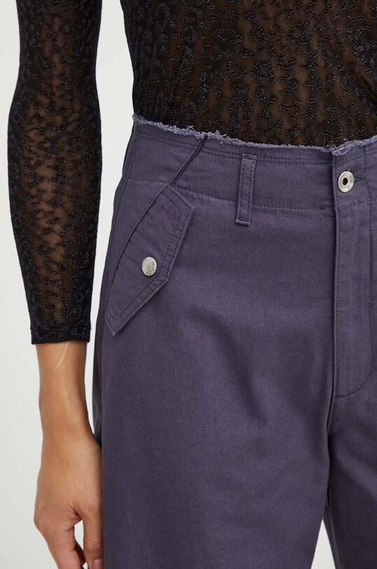 Patrizia Pepe pantaloni de bumbac bleumarin 2P1550.D053